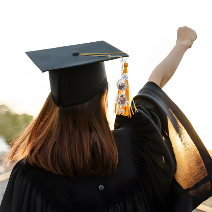 Pendentifs Graduation Personnalisé avec 1 Texte et 2 Photo – Cadeau pour Graduation 2025 | Jessemade