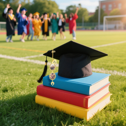 Pendentifs Graduation Personnalisé avec 1 Texte et 2 Photo – Cadeau pour Graduation 2025 | Jessemade