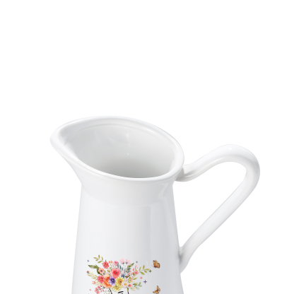 À Maman/Mamie - Vase Personnalisé 2-6 Prénoms Vase la Main dans la Main Forme Pichet en Céramique (sans fleurs) | Jessemade