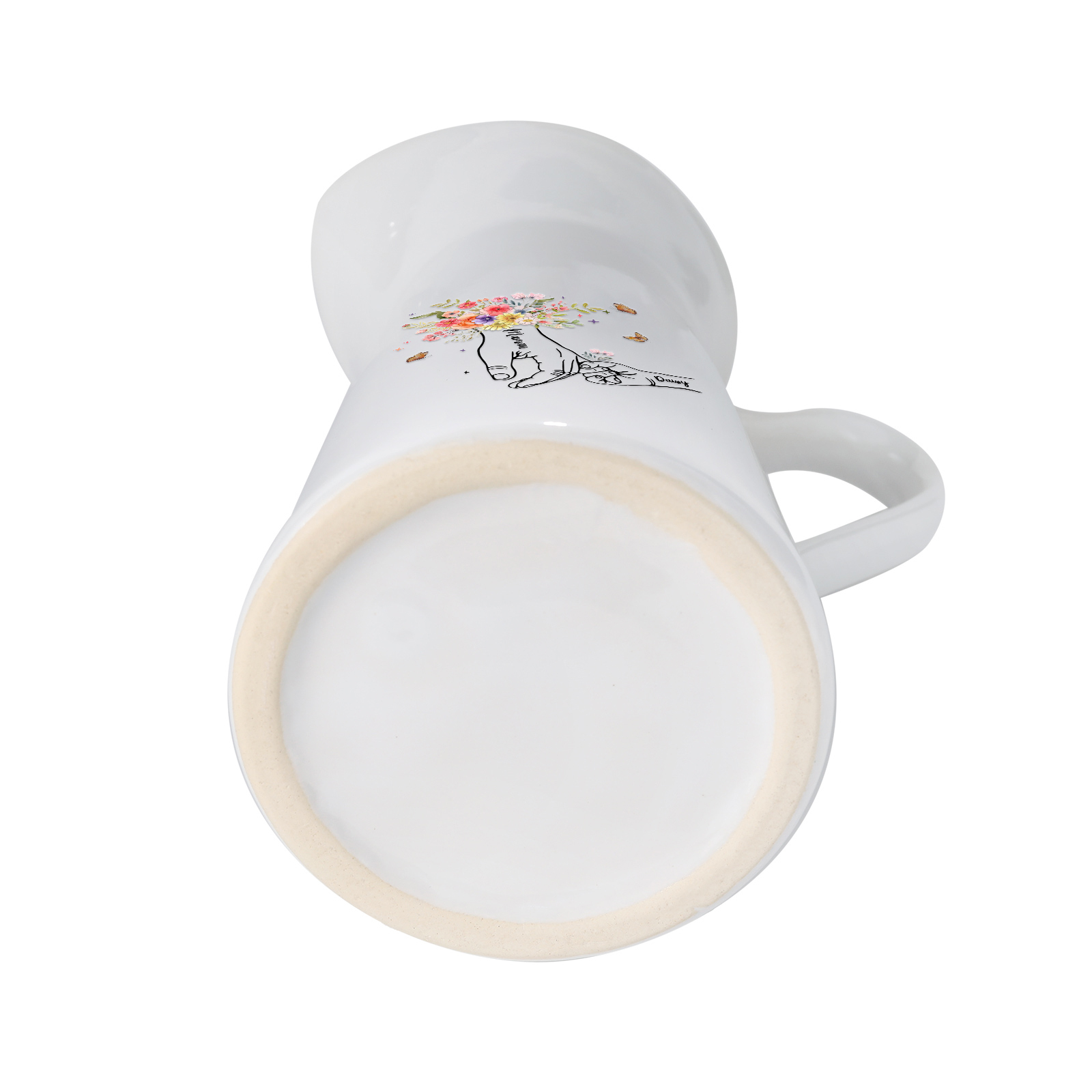 À Maman/Mamie - Vase Personnalisé 2-6 Prénoms Vase la Main dans la Main Forme Pichet en Céramique (sans fleurs) | Jessemade