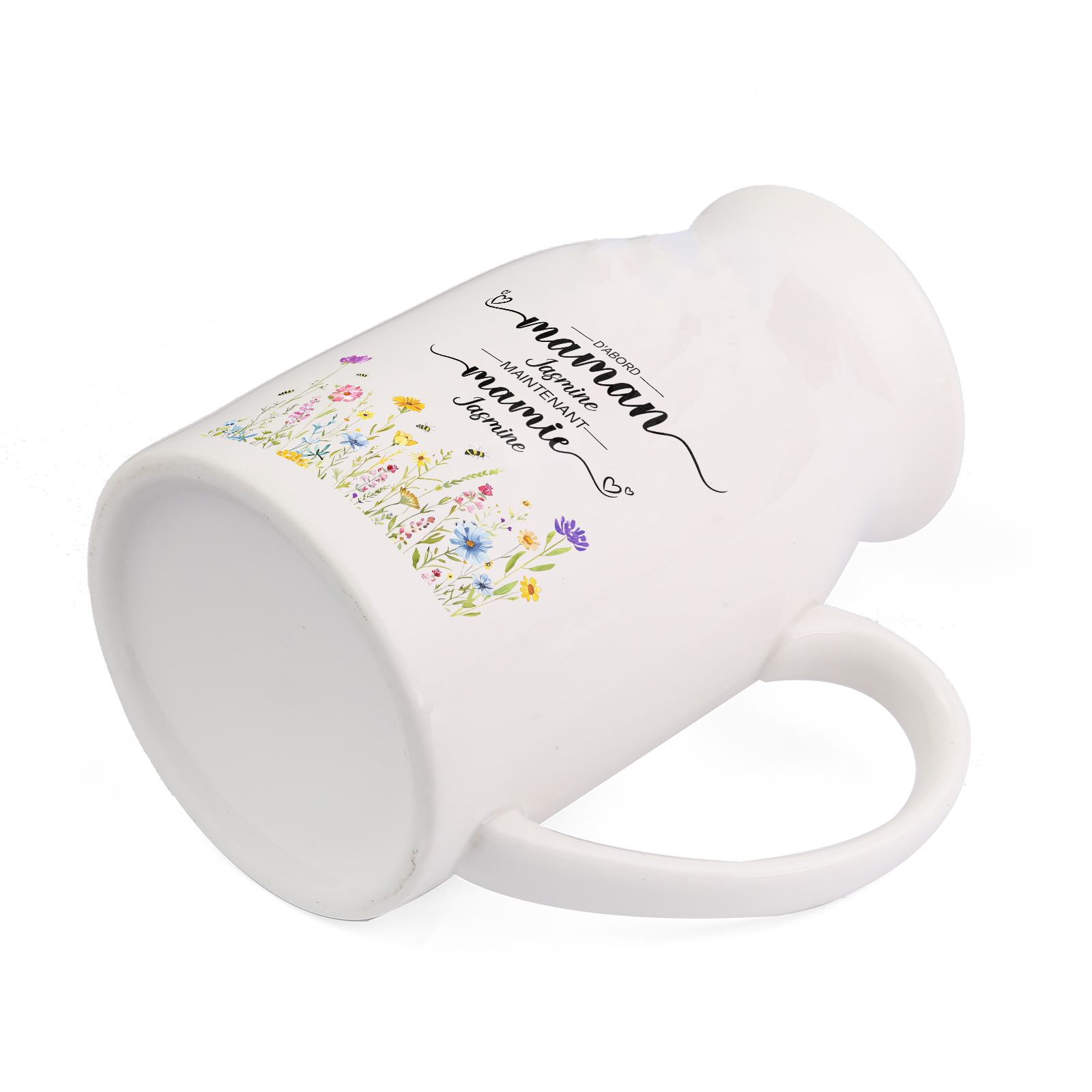 Vase Personnalisé « D’abord maman, maintenant mamie » avec 2-10 Prénoms | Cadeau pour Maman ou Mamie | Jessemade