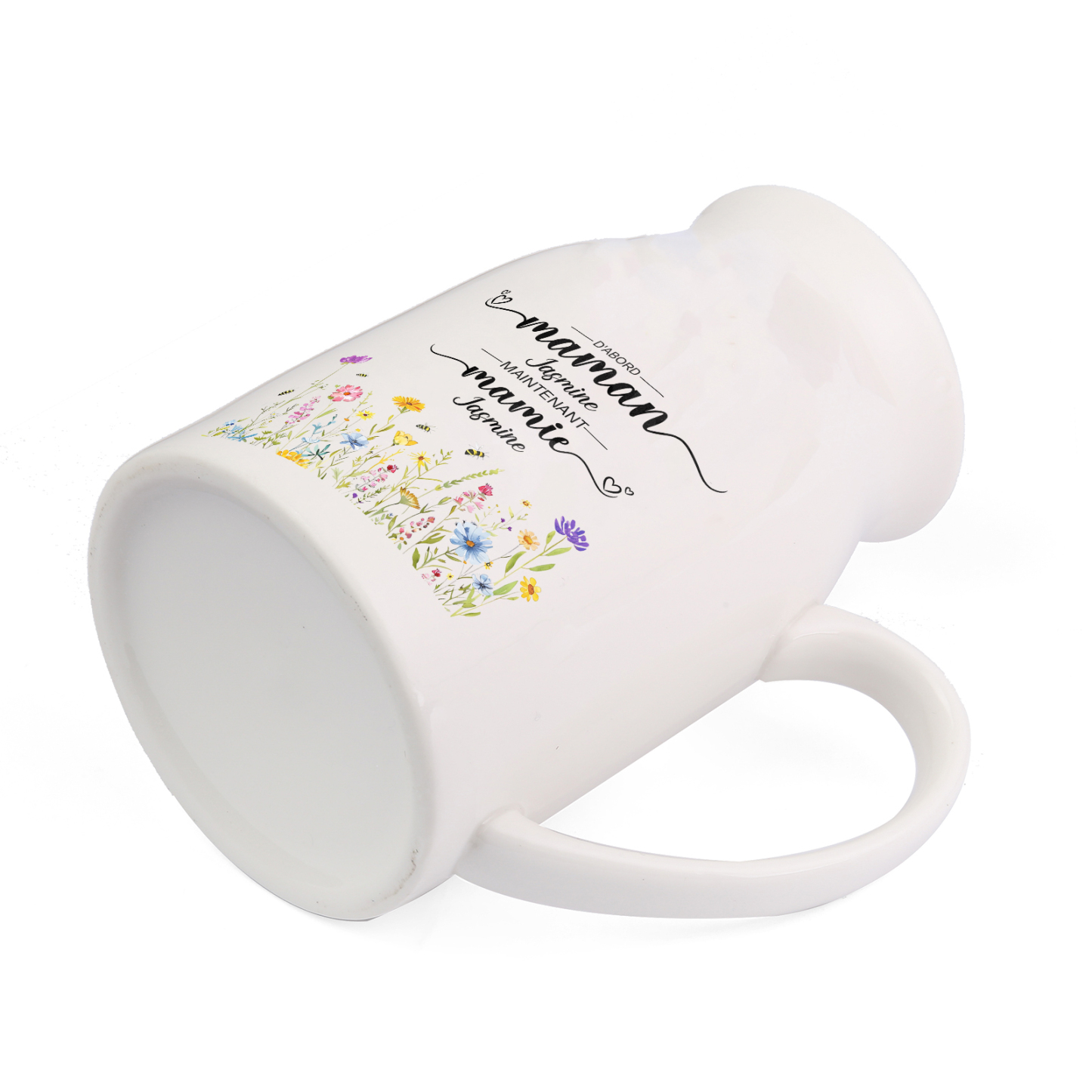 Vase Personnalisé « D’abord maman, maintenant mamie » avec 2-10 Prénoms | Cadeau pour Maman ou Mamie | Jessemade