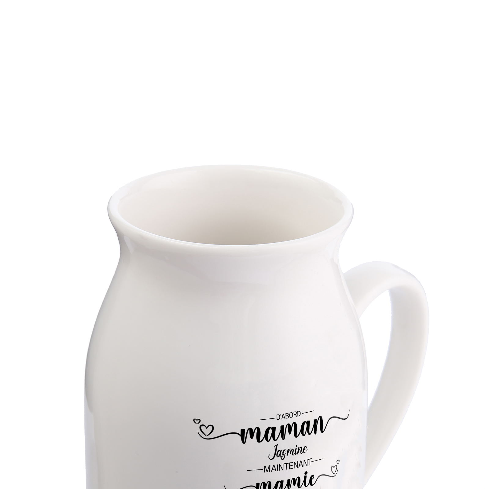 Vase Personnalisé « D’abord maman, maintenant mamie » avec 2-10 Prénoms | Cadeau pour Maman ou Mamie | Jessemade