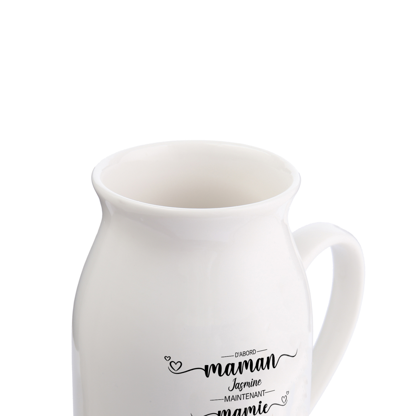 Vase Personnalisé « D’abord maman, maintenant mamie » avec 2-10 Prénoms | Cadeau pour Maman ou Mamie | Jessemade