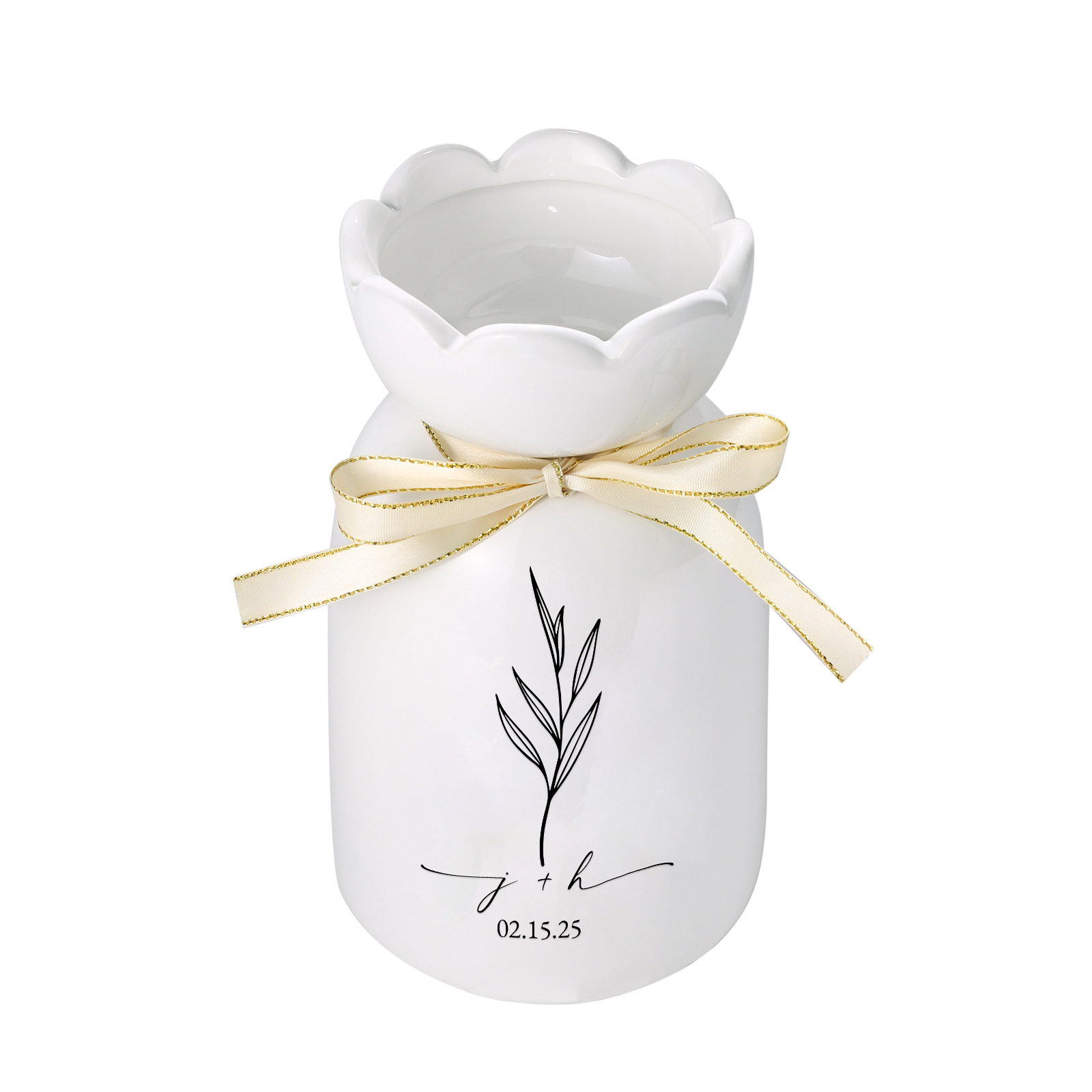 À Maman/Mamie - Vase en Céramique Personnalisés avec Noms, Date et Initiales – Plusieurs Motifs au Choix | Jessemade