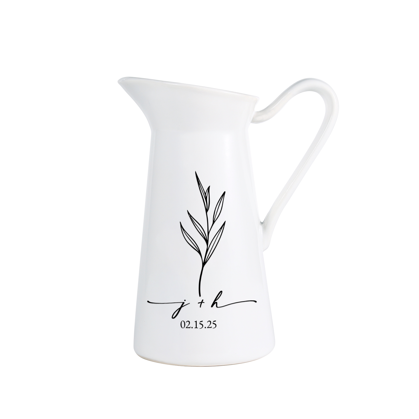 À Maman/Mamie - Vase Pichet en Céramique Personnalisés avec Noms, Date et Initiales – 12 Motifs au Choix | Jessemade