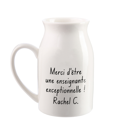 Cadeau Maîtresse - Vase Personnalisé avec Prénoms et Texte Vase en Céramique sans Fleurs | Jessemade