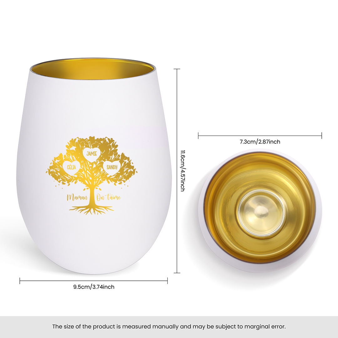 Photophore Personnalisé en Verre avec Arbre Généalogique, personnalisé avec jusqu’à 10 Prénoms