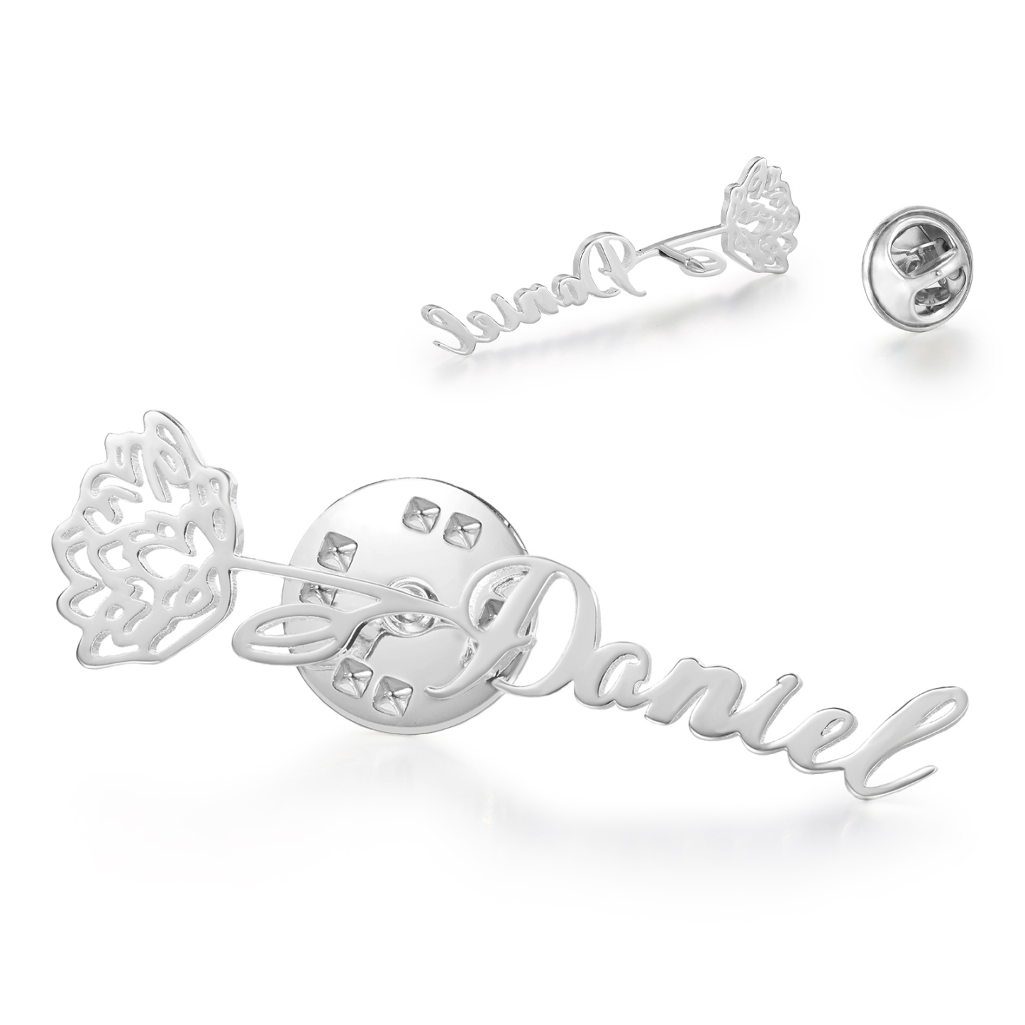 Broche Personnalisée avec Nom et Fleur de Naissance - Cadeau Élégant et Unique | Jessemade