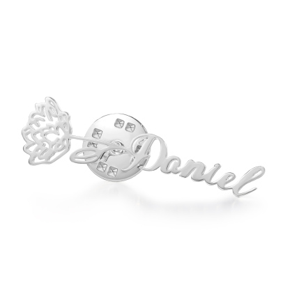 Broche Fleur Personnalisé avec 1 Prénom et Fleur de Naissance1 Cadeau pour Femme | Jessemade