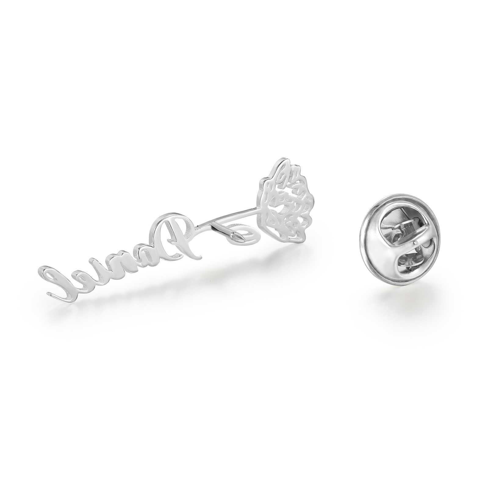 Broche Fleur Personnalisé avec 1 Prénom et Fleur de Naissance1 Cadeau pour Femme | Jessemade