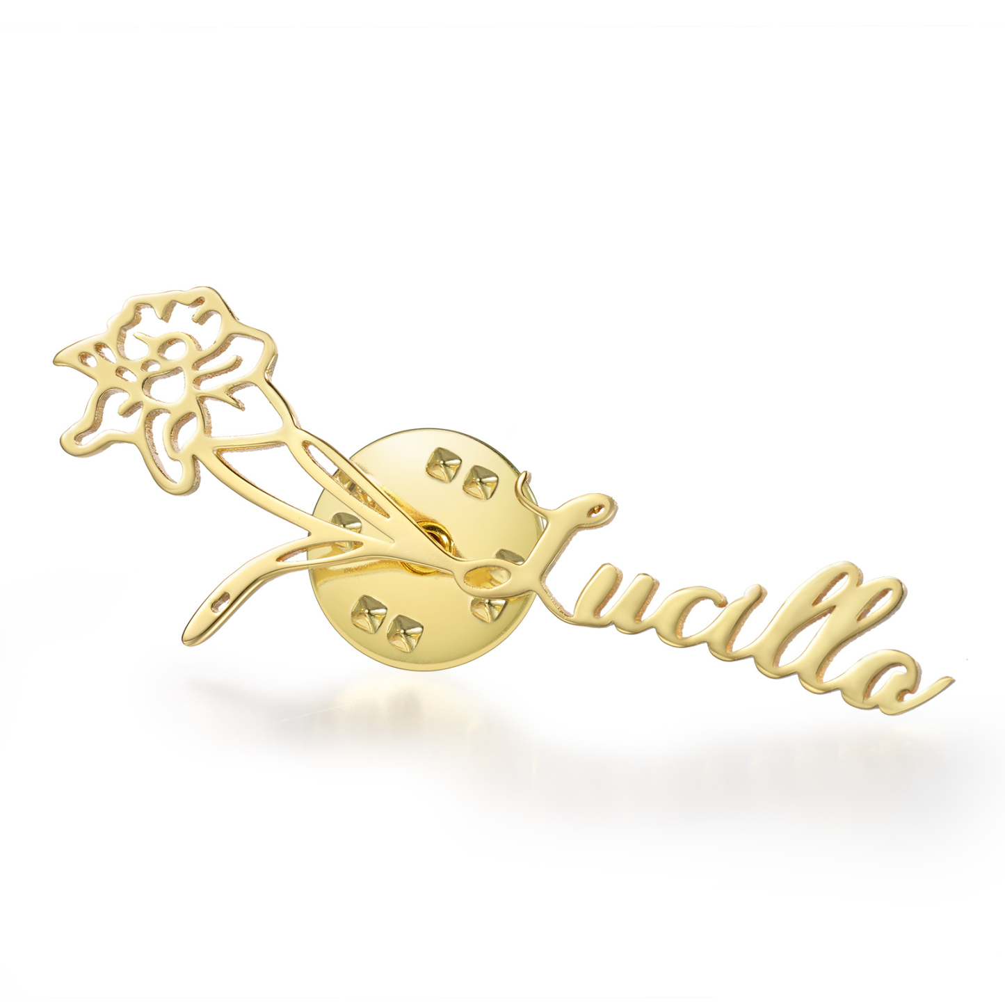 Broche Fleur Personnalisé avec 1 Prénom et Fleur de Naissance1 Cadeau pour Femme | Jessemade
