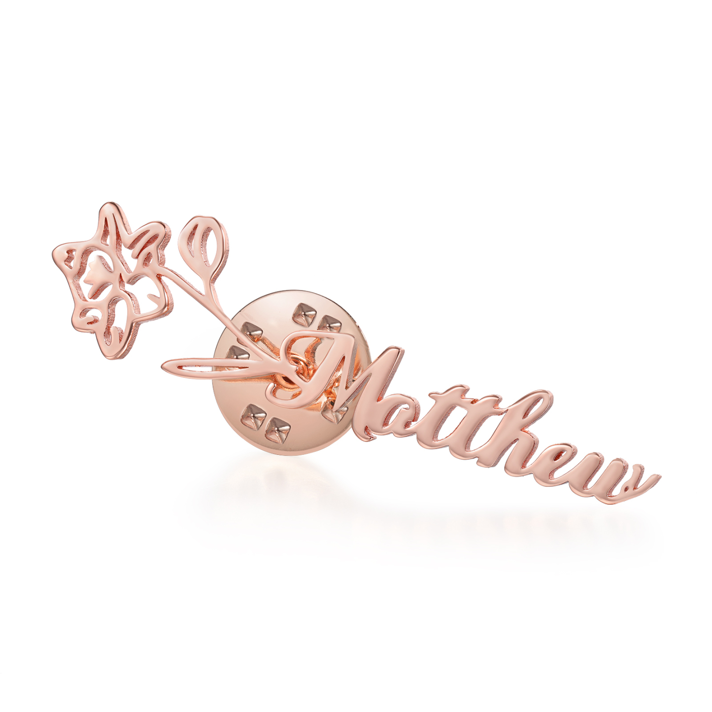 Broche Fleur Personnalisé avec 1 Prénom et Fleur de Naissance1 Cadeau pour Femme | Jessemade