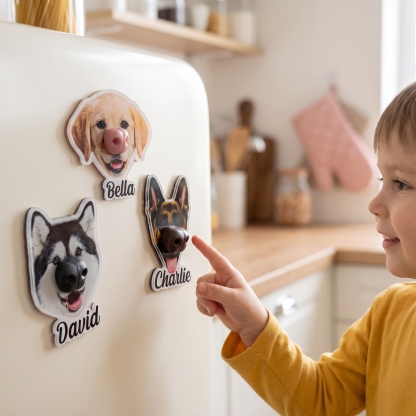 Magnets de réfrigérateur personnalisés avec portrait de chien