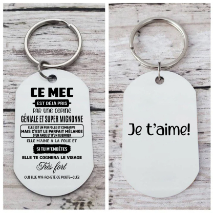 À Mon Homme Porte-Clés 1 Texte Personnalisé Pour Couple-Jessemade FR