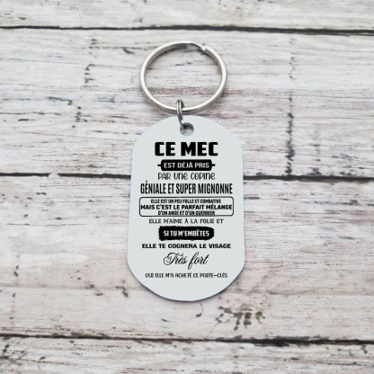 À Mon Homme Porte-Clés 1 Texte Personnalisé Pour Couple