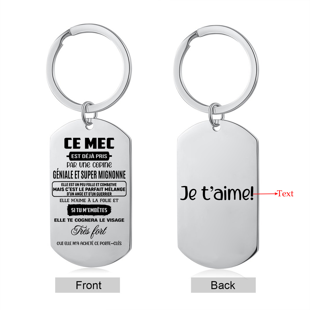 À Mon Homme Porte-Clés 1 Texte Personnalisé Pour Couple