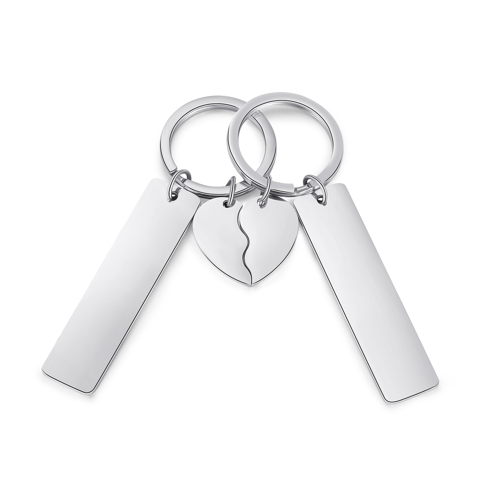 Coffret Cadeau 3 PCS Porte-Clés et 2 Bracelets 2 Letrres Personnalisés avec Dates et Lettres Cadeau pour Couple | Jessemade