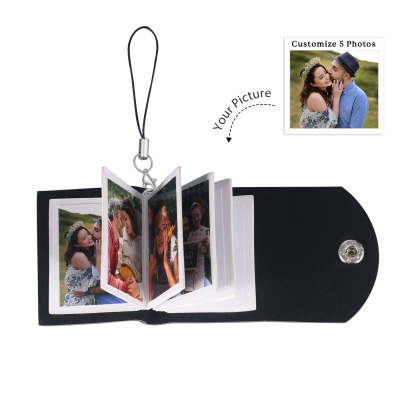 Mini Album Photo en cuir Personnalisé avec 5 Photos et Prénom Cadeau pour Vos Proches/ Amis | Jessemade