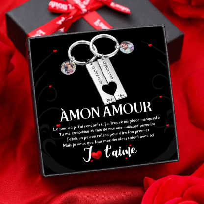 Porte-Clés Personnalisé avec Gravure et Photo - Cadeau Idéal pour Vos Proches | Jessemade