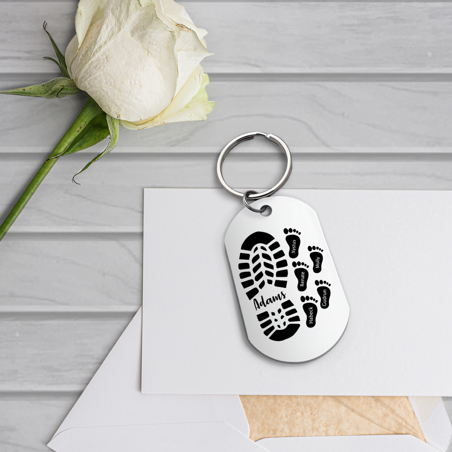 À Papa/Papi Porte-Clés Pieds Bébé 6 Prénoms Personnalisés avec Photo pour Famille |  Jessemade