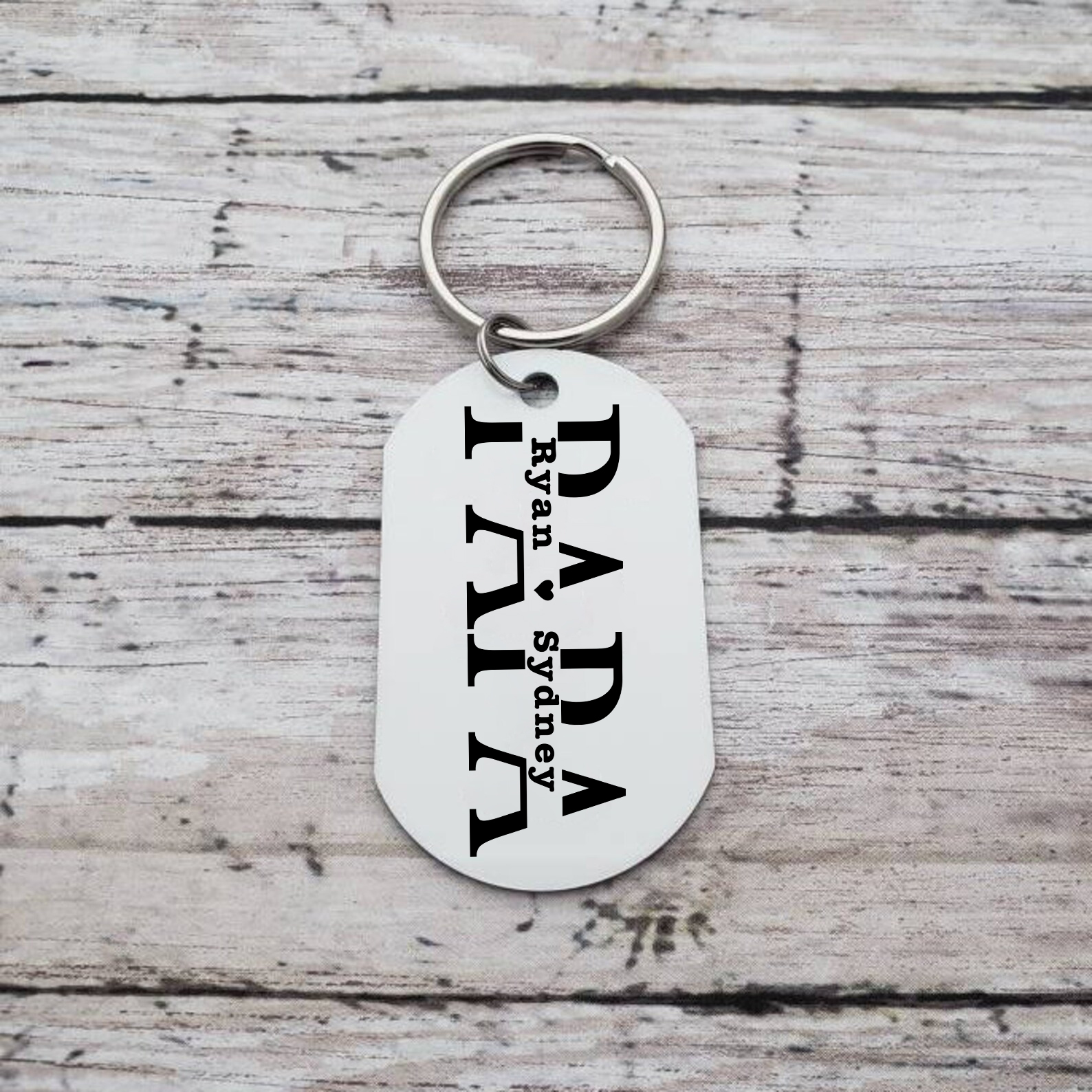 À mon Papa - Porte-Clés Personnalisé avec 2-5 Prénoms avec 1 Photo Gravée | Jessemade