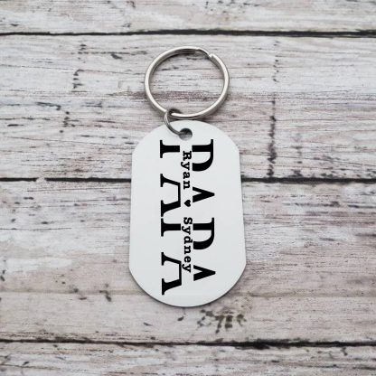 À mon Papa - Porte-Clés Personnalisé avec 2-5 Prénoms avec 1 Photo Gravée | Jessemade