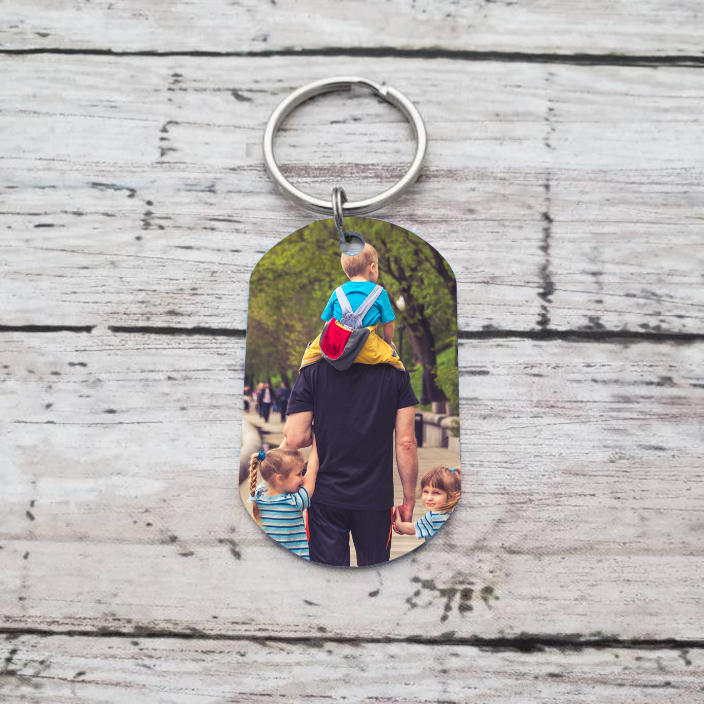 À mon Papa - Porte-Clés Personnalisé avec 2-5 Prénoms avec 1 Photo Gravée | Jessemade