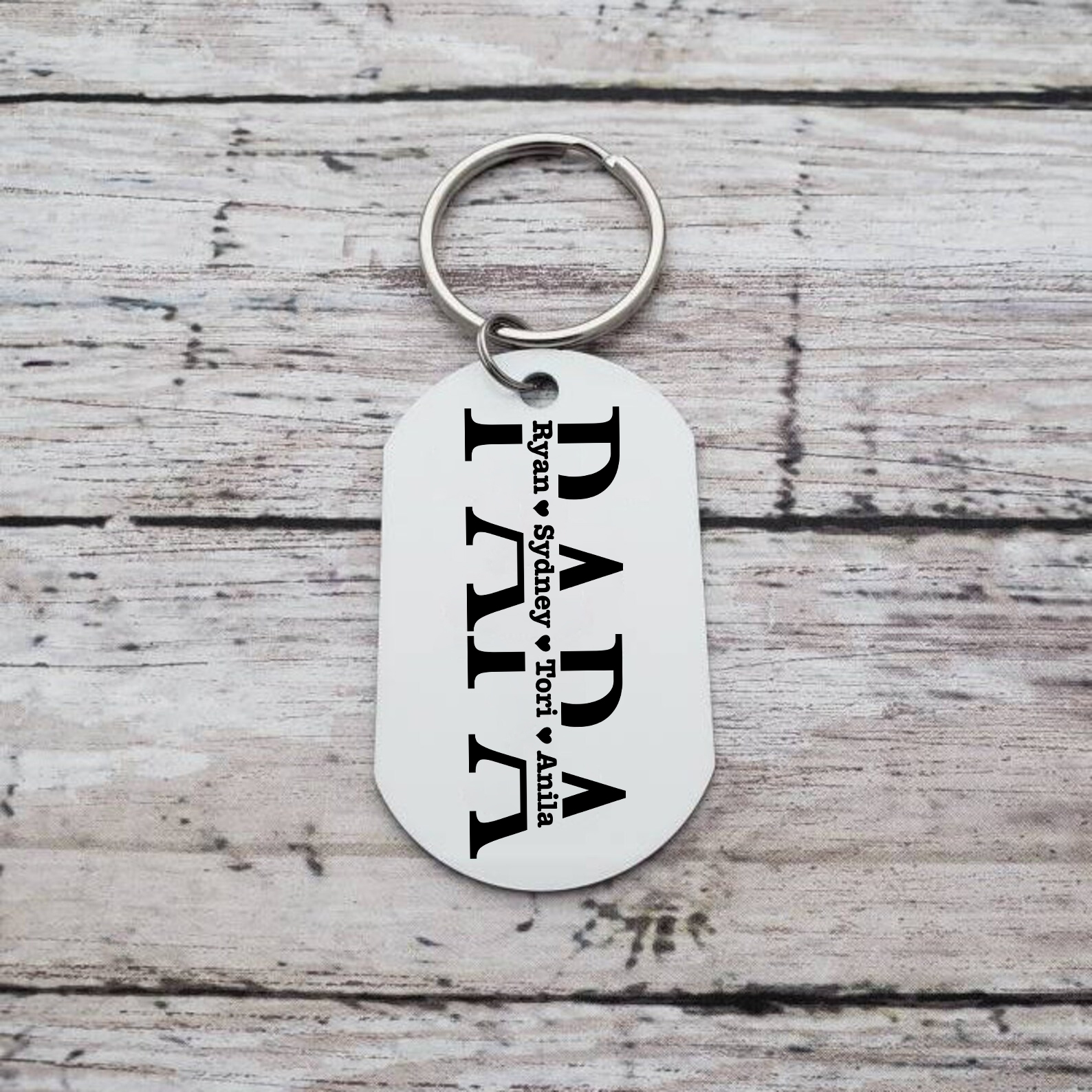 À mon Papa - Porte-Clés Personnalisé avec 2-5 Prénoms avec 1 Photo Gravée | Jessemade