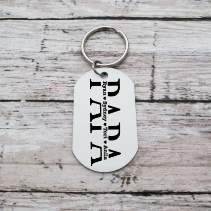 À mon Papa - Porte-Clés Personnalisé avec 2-5 Prénoms avec 1 Photo Gravée | Jessemade