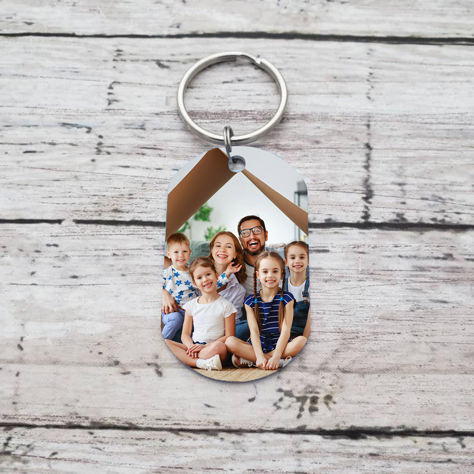 À mon Papa - Porte-Clés Personnalisé avec 2-5 Prénoms avec 1 Photo Gravée | Jessemade