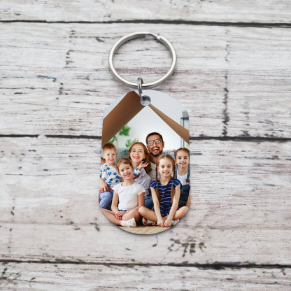 À mon Papa - Porte-Clés Personnalisé avec 2-5 Prénoms avec 1 Photo Gravée | Jessemade