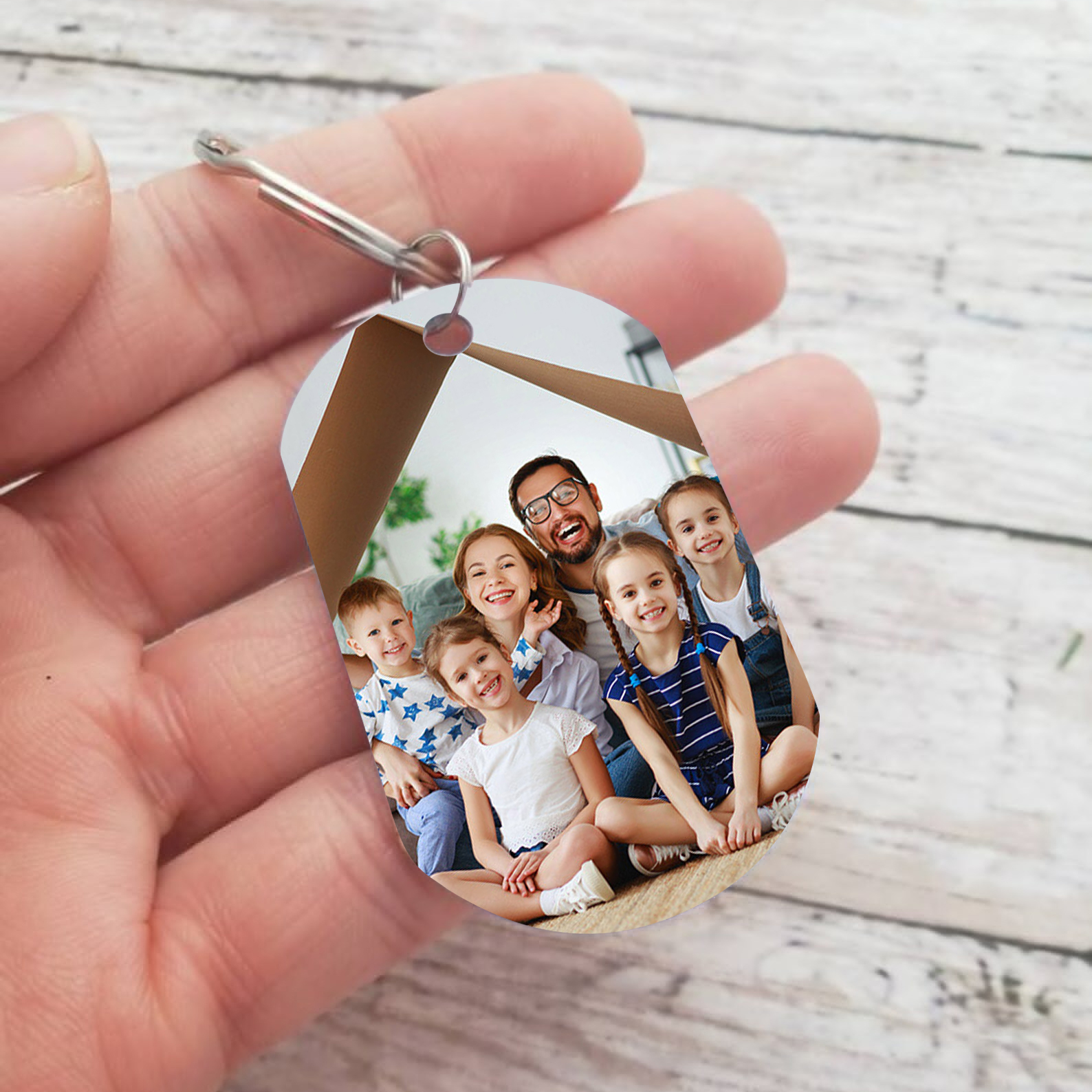 À mon Papa - Porte-Clés Personnalisé avec 2-5 Prénoms avec 1 Photo Gravée | Jessemade