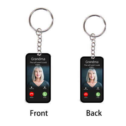 Porte-Clés Acrylique Commémoratif Photo et Prénom Personnalisés avec Texte | Jessemade