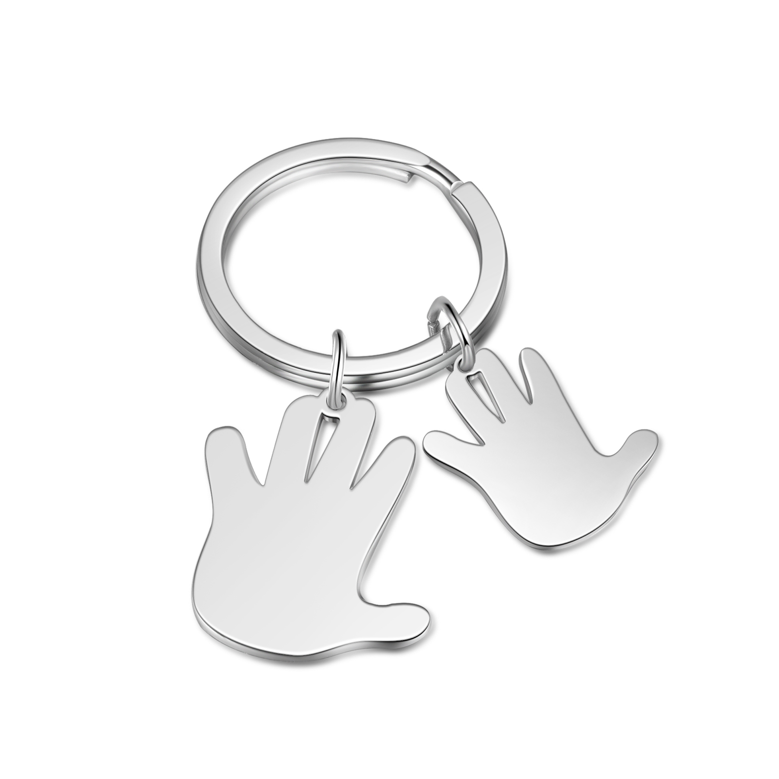 Porte-Clés Mains 2 Prénoms Personnalisés Porte-clé famille