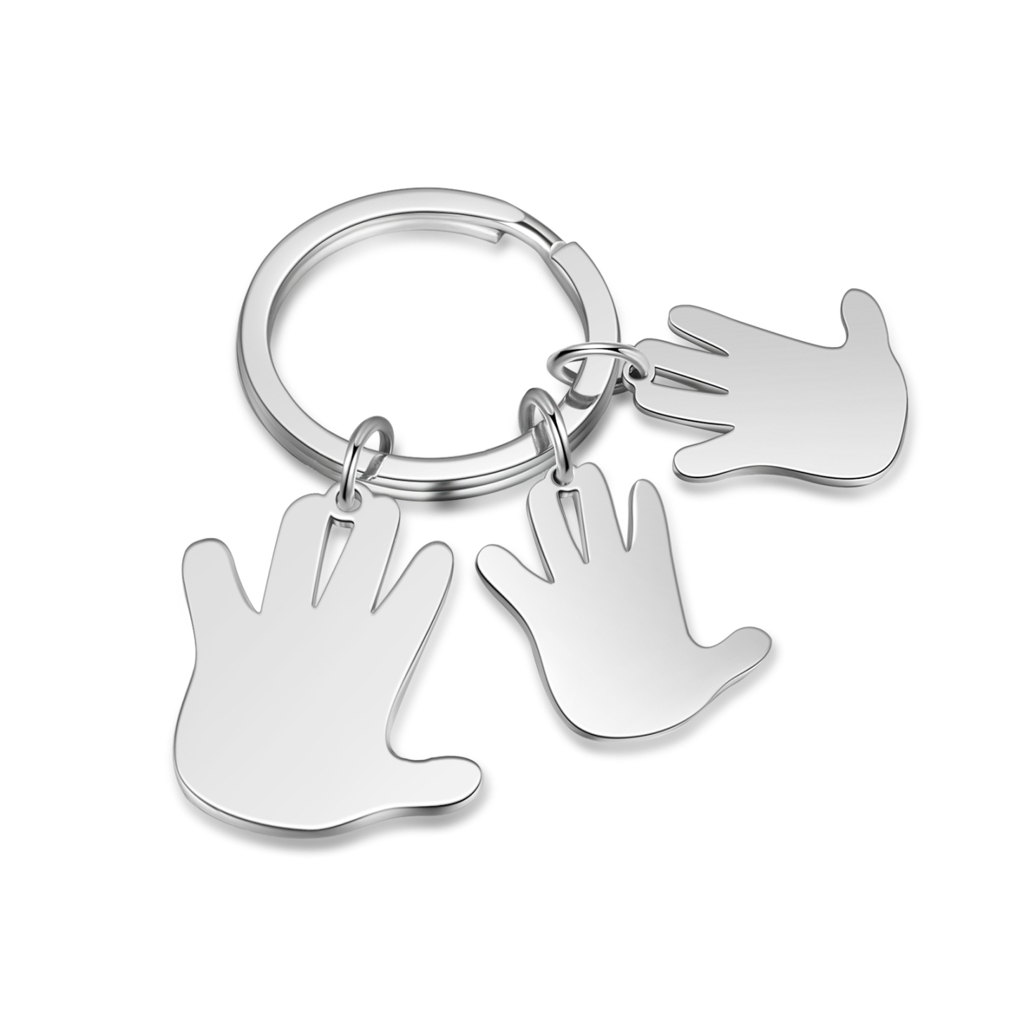 Porte-Clés Mains 3 Prénoms Personnalisés Porte-clé famille