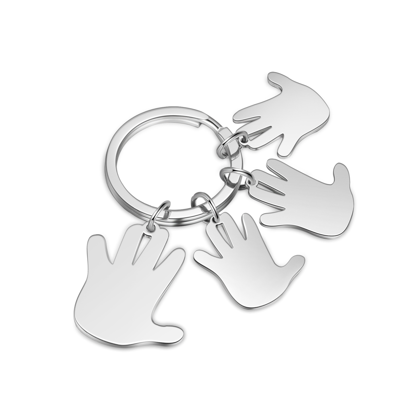 Porte-Clés Mains 4 Prénoms Personnalisés Porte-clé famille