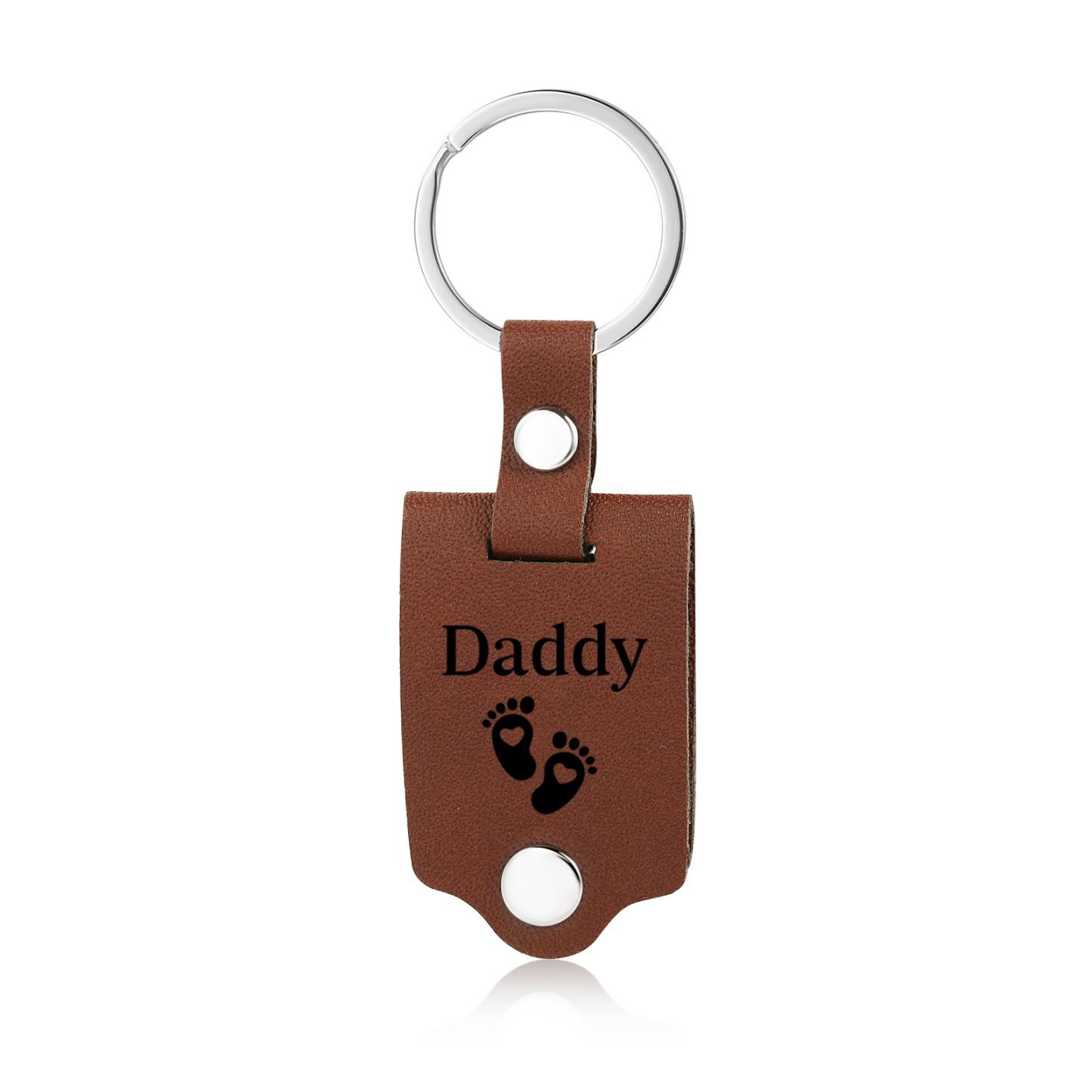 À mon Papa - Porte-Clés en Cuir PU personnalisé avec 2 Textes et Photo | Jessemade