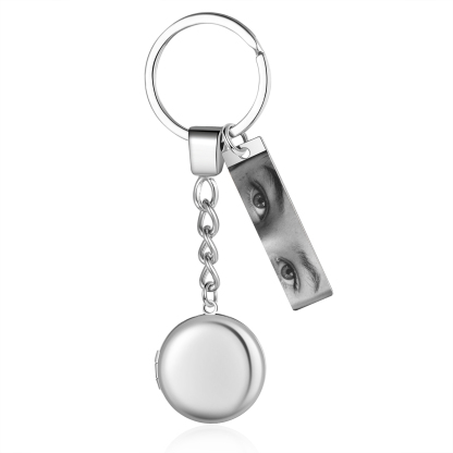 Porte-Clés 2 Photos Personnalisés Avec 1 Photo d'yeux Cadeau pour couple| Jessemade