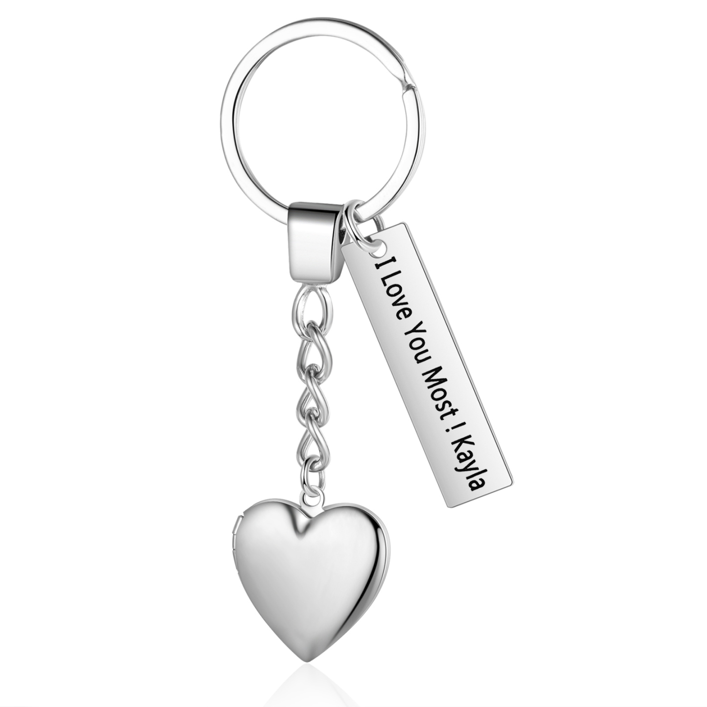 Porte-Clés 2 Photos Personnalisés Avec 1 texte Cadeau pour couple| Jessemade