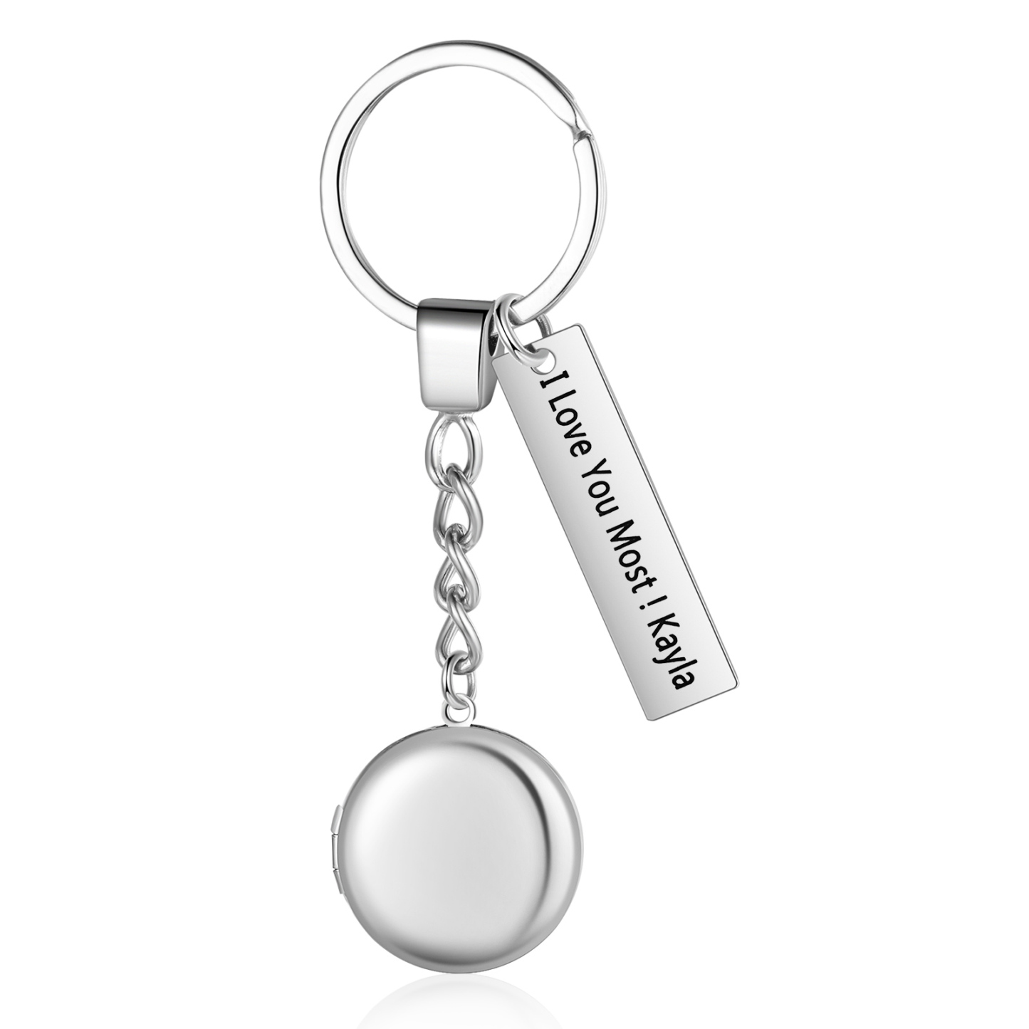 Porte-Clés 2 Photos Personnalisés Avec 1 texte Cadeau pour couple| Jessemade