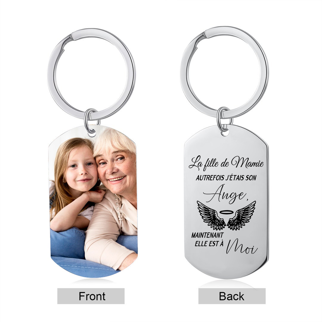 À Ma Mamie Porte-Clés Photo Personnalisé avec texte Cadeau pour mamie