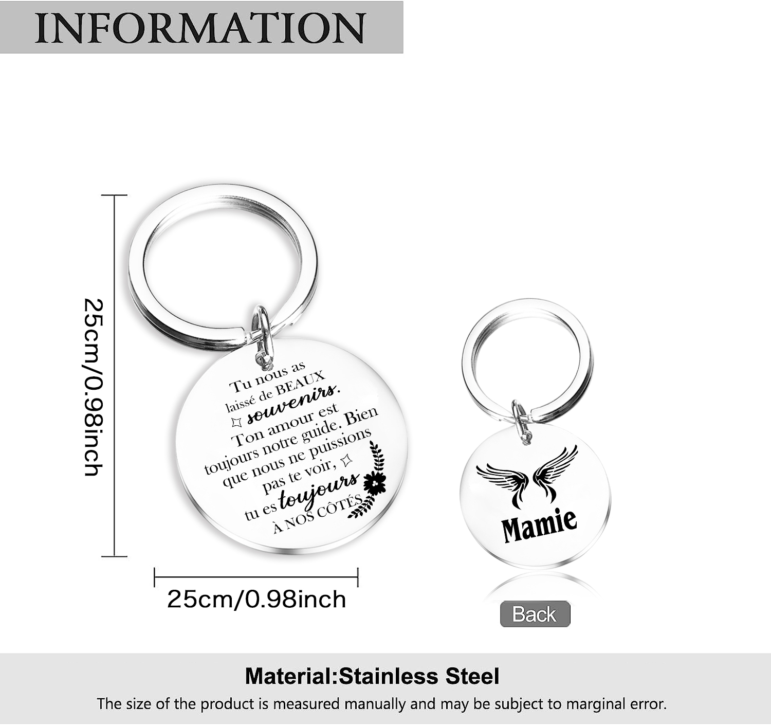 À Mamie Porte-Clés 1 Prénom Personnalisé Cadeau pour mamie | Jessemade