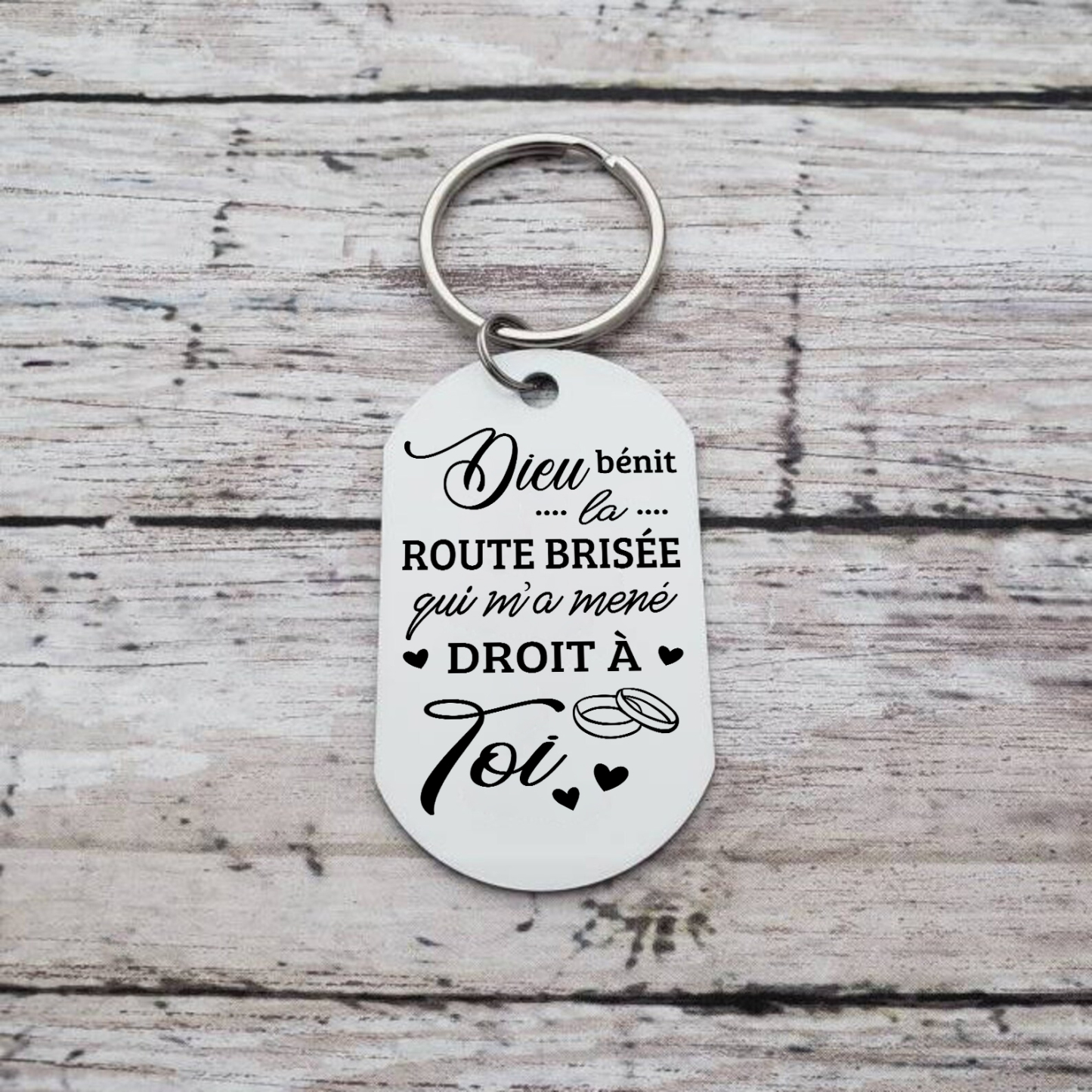 Porte-Clés amour 1 Photo Personnalisé avec Texte Cadeau pour couple le saint-valentin | Jessemade