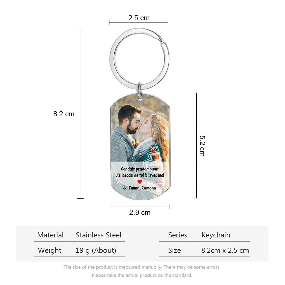 À mon AmourPorte-Clés Acier inoxydable 1 Prénom Personnalisé avec photo et années Cadeau pour couple | Jessemade