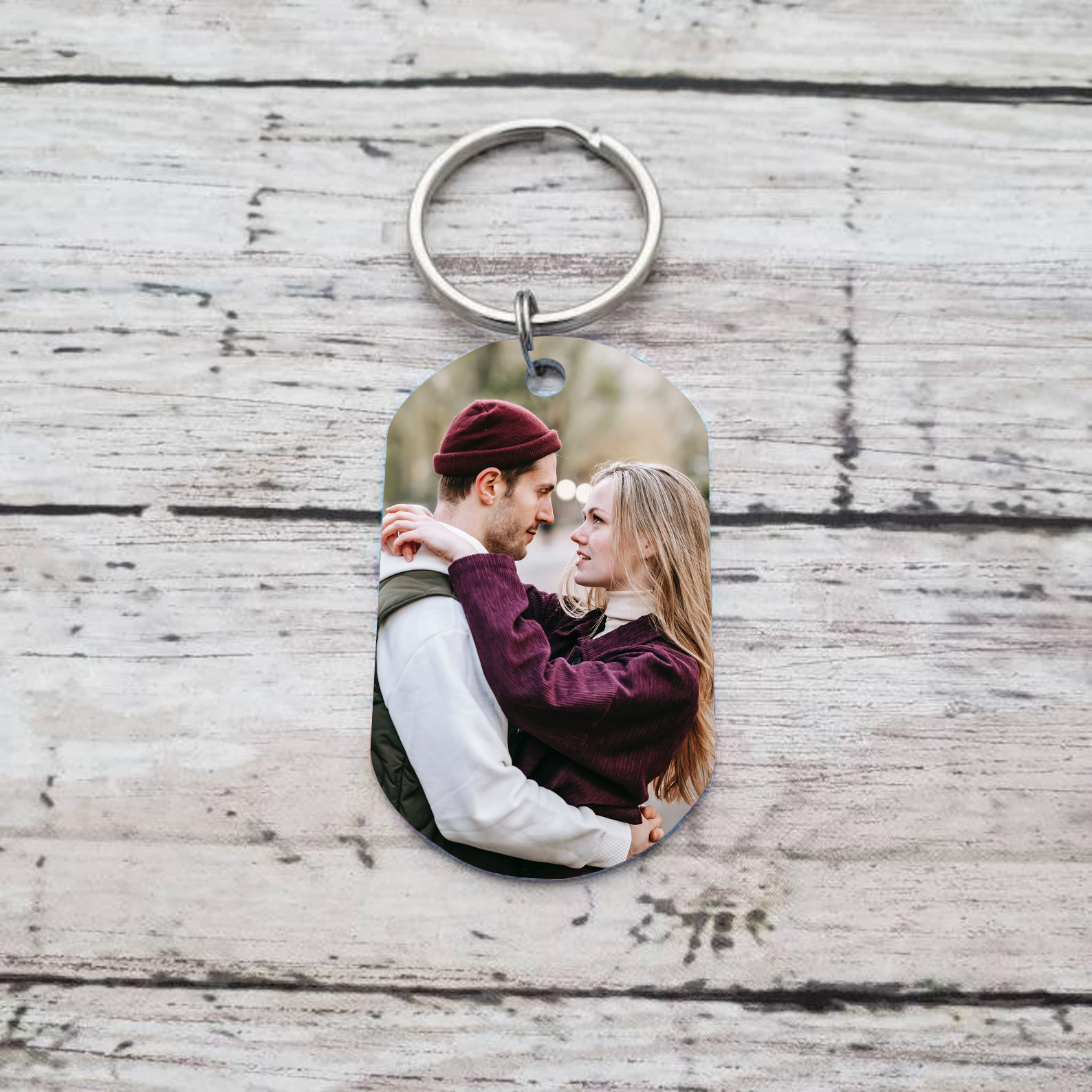 Porte-Clés Couple 2 Prénoms Personnalisés avec Photo Cadeau pour couple saint-valentin | Jessemade