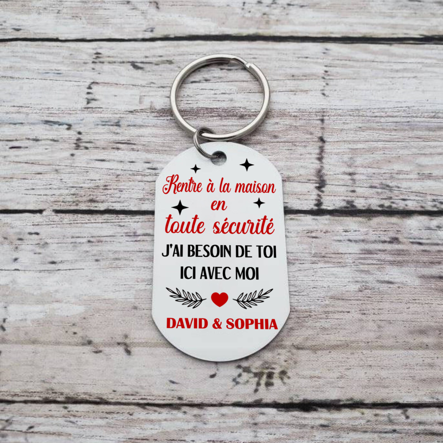 Porte-Clés Couple 2 Prénoms Personnalisés avec Photo Cadeau pour couple saint-valentin | Jessemade