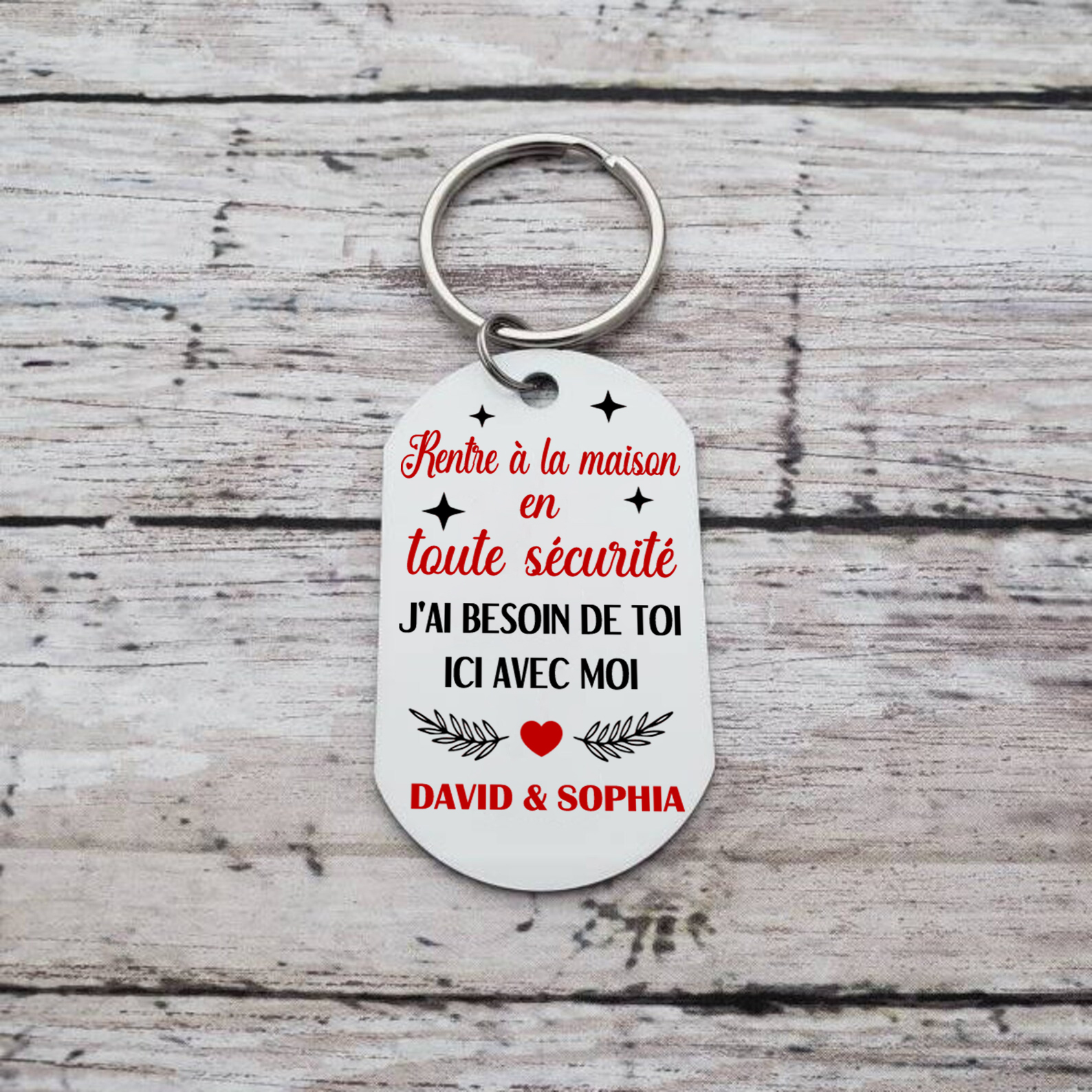 Porte-Clés Couple 2 Prénoms Personnalisés avec Photo Cadeau pour couple saint-valentin | Jessemade