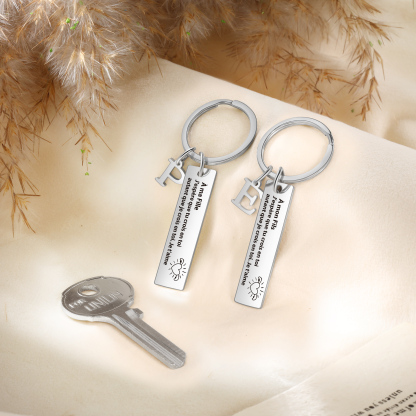 À ma Fille /À mon Fils - Porte clé Personnalisé avec 1 Lettre en Acier Inoxydable | Jessemade
