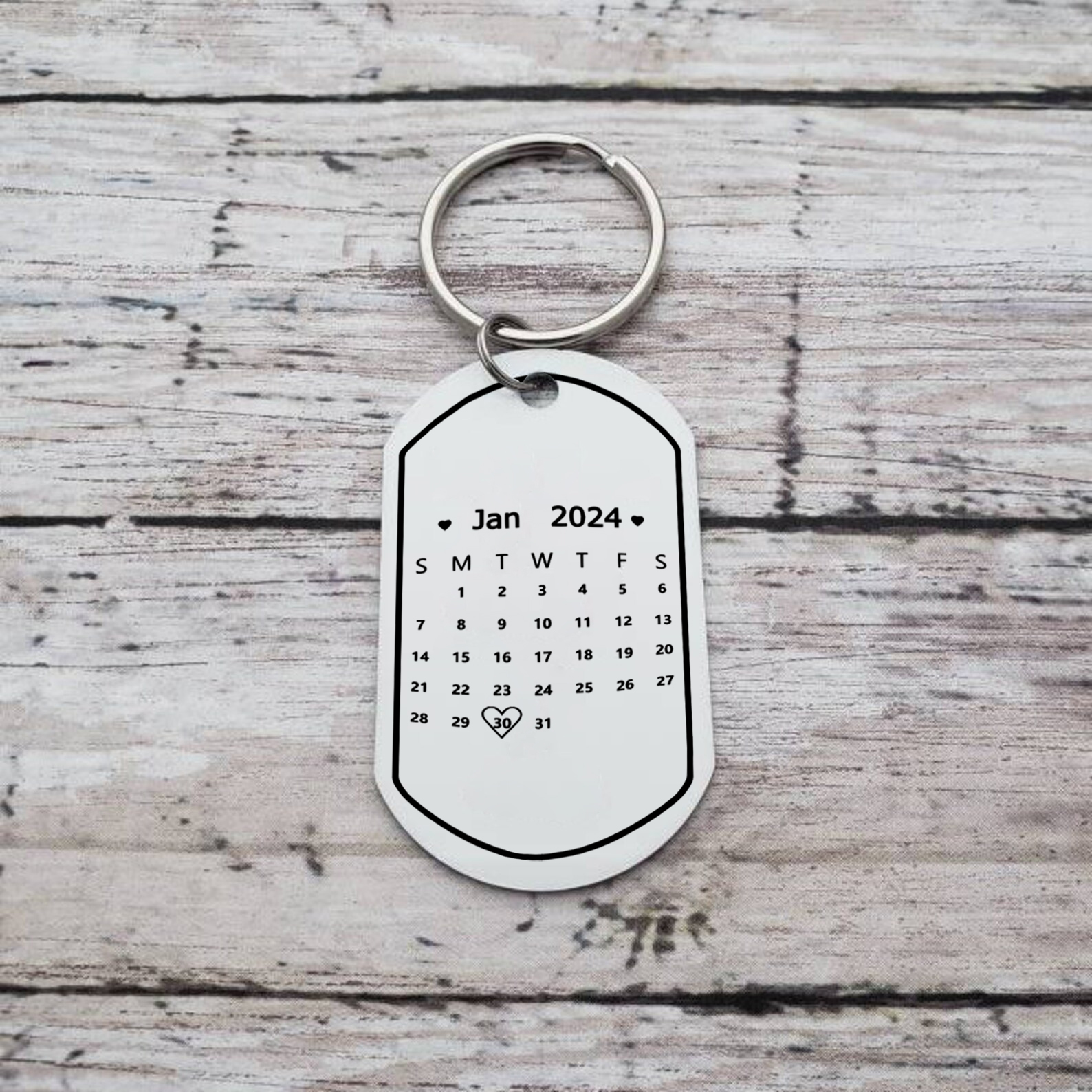 Porte-Clés 2 Prénoms Personnalisés avec Date Cadeau pour Couple/ pour Amis | Jessemade